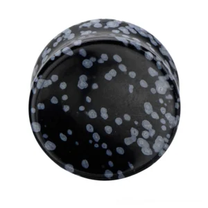 Black alabaster stone ear plugs and gauges - gothic flesh tunnel expanders in multiple sizes