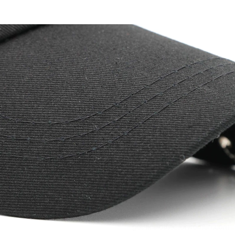 Gothic baseball cap brim detail showing cotton twill fabric and stitched seam construction