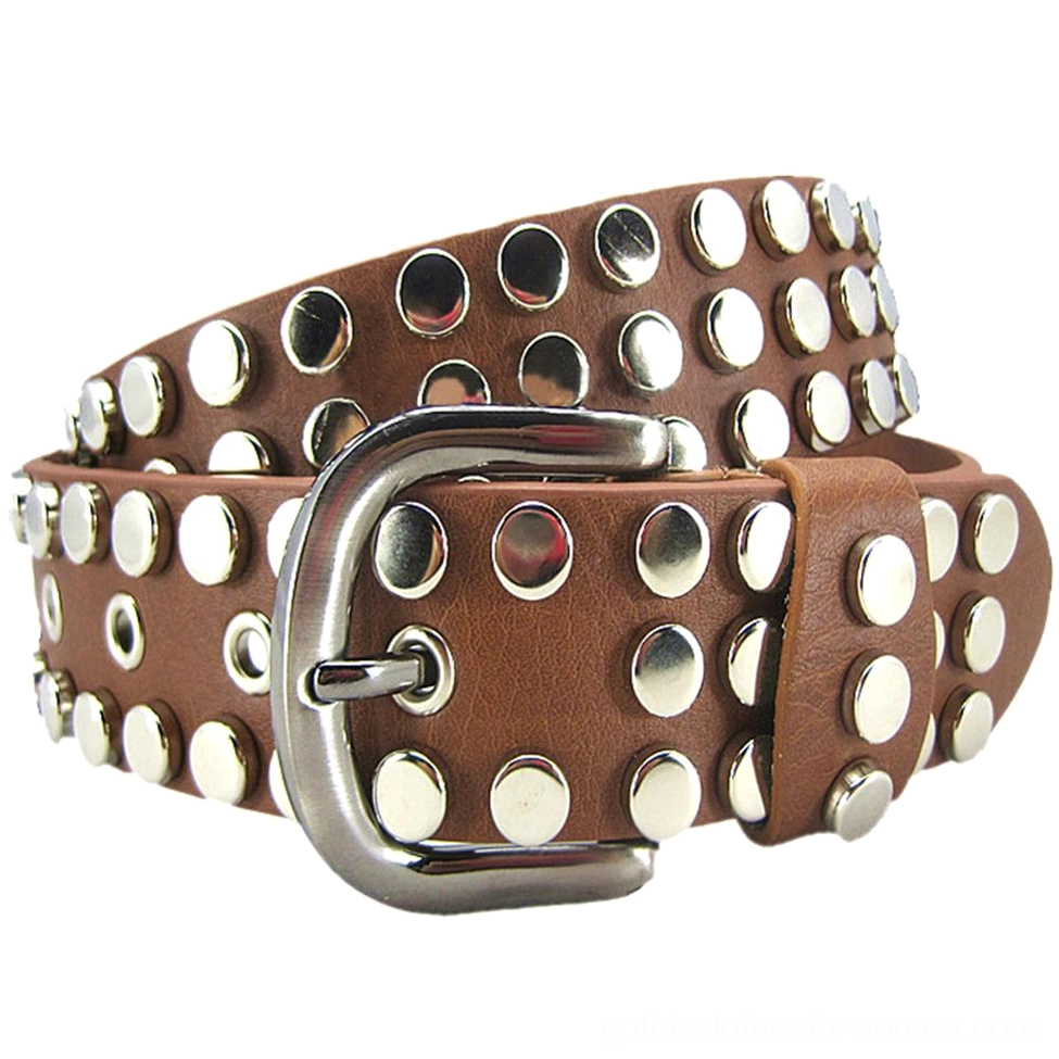 White faux leather gothic belt with silver square pyramid rivets, unisex adjustable punk style