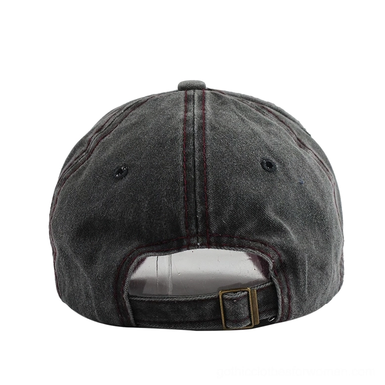 Gothic baseball cap rear view showing adjustable buckle closure and ventilation eyelets