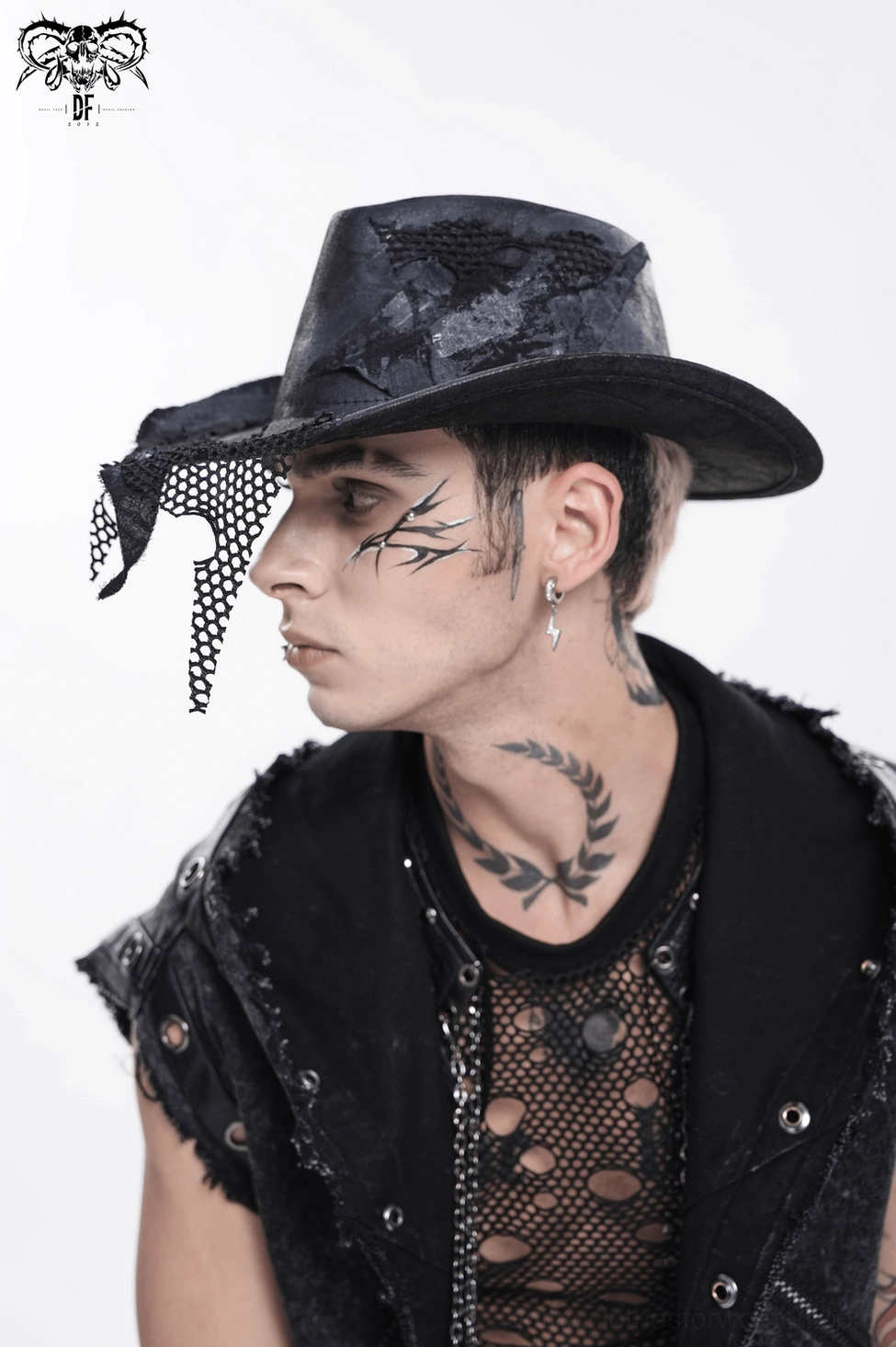 Black gothic cowboy hat interior lining and craftsmanship showcasing premium construction