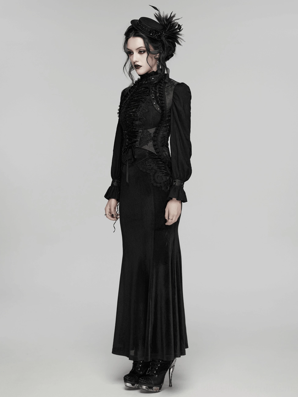 Gothic Palace Corset Vest - Complete Styling Overview with Lace and Brocade Elements