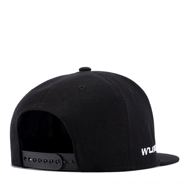 Gothic snapback cap with adjustable closure and side branding - rear view