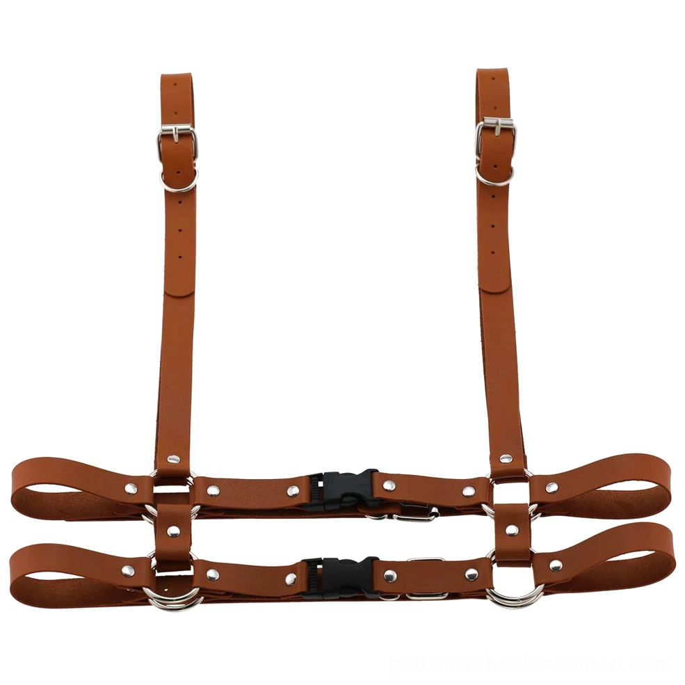Alternative color option leather harness displaying the versatile design across the full product collection