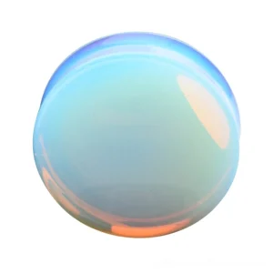 Opalite stone ear gauges light blue iridescent flesh tunnels multiple sizes gothic body jewelry