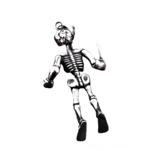 Gothic skeleton pendant side profile showing detailed biker design with hat and knife, antique silver finish